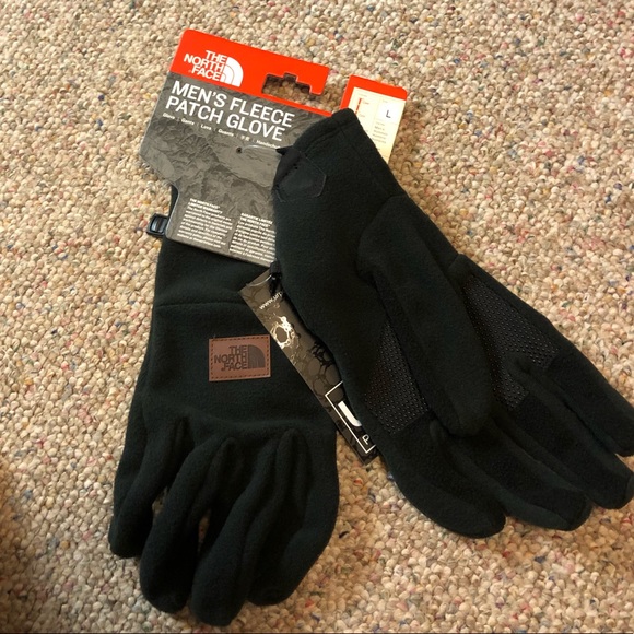 🆕 The North Face Men’s Fleece Patch Gloves Black - Picture 3 of 11